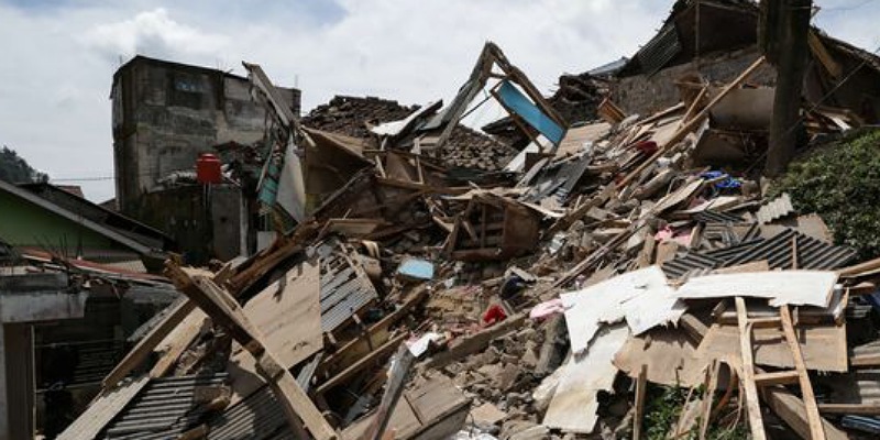 Kerusakan akibat gempa Cianjur/Foto: Kompas