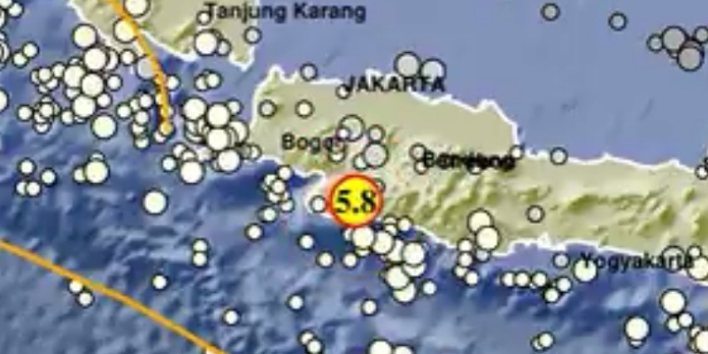 tangkapan layar BMKG gempa Sukabumi/Repro