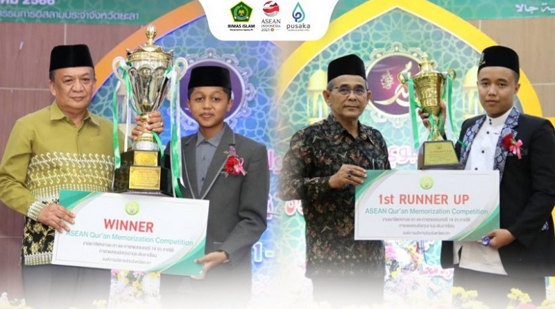 Dua hafidz Indonesia Ach Faiz Fikri, hafidz dan Abdurrahman Huzaifi meraih juara di Thailand/Dok. Kemenag