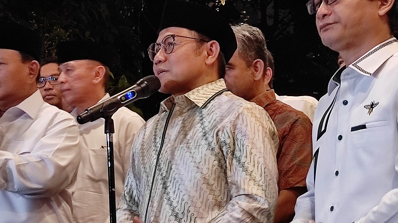 Ketum PKB, Abdul Muhaimin Iskandar saat konferensi pers di Jalan Kertanegara 4, Jakarta Selatan, Jumat (28/4). (Foto: Disway)