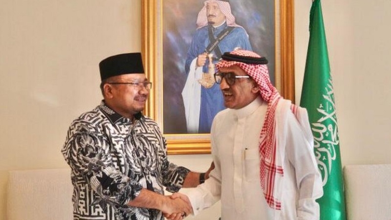 Menteri Agama Yaqut Cholil Qoumas saat bertemu Dubes Saudi untuk Indonesia. (Foto: Dok Kemenag)