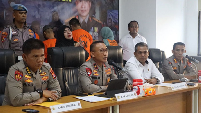 Wakapolda Banten, Brigjen Sabilul Alif, saat memberikan keterangan terkait TPPO -