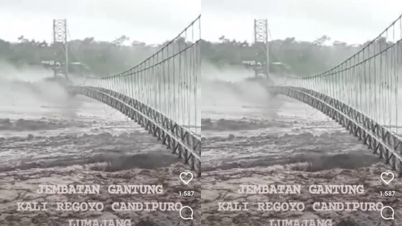 Disway, Banjir Tuhan, Lumajang, Jembatan Gantung, Runtuh.
