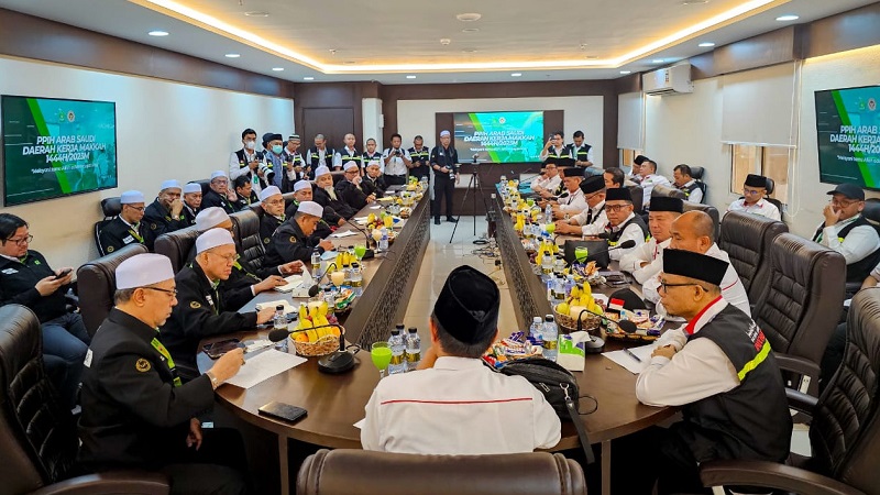 Kujungan Tabung Haji Malaysia ke Kantor Petugas Penyelenggara Ibadah Haji (PPIH) Arab Saudi Daerah Kerja (Daker) Makkah di Syisyah. (Foto: Kemenag)