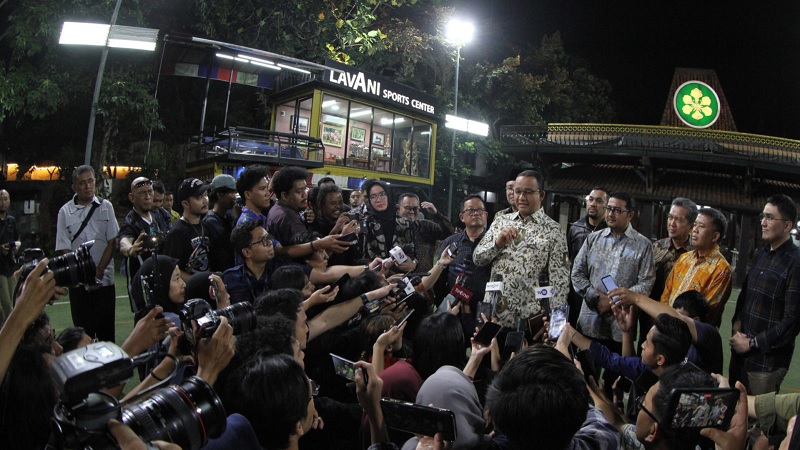 Bakal capres Koalisi Perubahan untuk Persatuan (KPP) Anies Baswedan memberikan keterangan pers usai pertemuannya dengan SBY. (Foto: Dok Inilah.com)