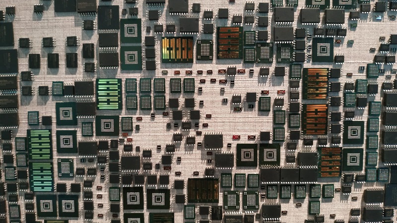 Semikonduktor yang dipajang di galeri Macronix Taiwan. (Foto: Disway)