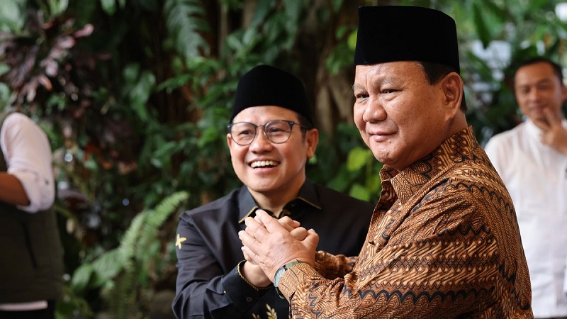 Ketum DPP PKB Muhaimin Iskandar dan Ketum DPP Gerindra Prabowo Subianto dalam satu kesempatan. (Foto: Repro)
