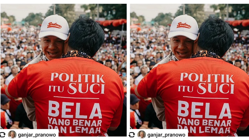 Foto Network For Ganjar Maruarar Sirait dengan Bacapres PDIP Ganjar Pranowo, yang sempat diposting lalu hilang. (Foto: Repro)