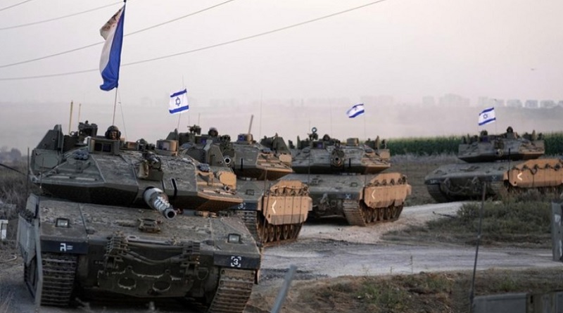ank-tank Israel telah bergerak menuju perbatasan Gaza sejak Kamis, 12 Oktober 2023 waktu setempat. (Ohad Zwigenberg-AP Photo)