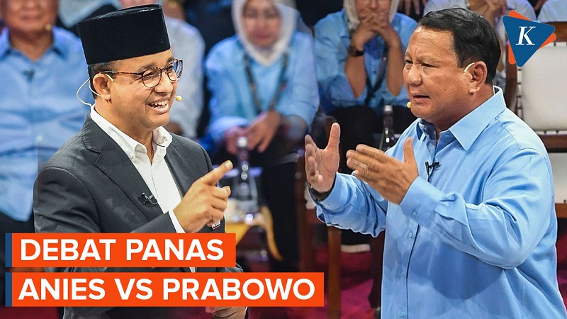 Capres nomor 1 Anies Baswedan saat debat dengan Capres nomor 2 Prabowo Subianto. (Foto: Dok Kompas)