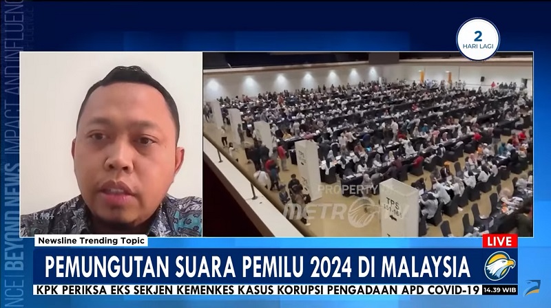 PPLN Kuala Lumpur Malaysia, Puji Sumarsono  menyampaikan WNI di Malyasia antusia mengikuti pemungutan suara. (TangkapanLayar MetroTV)