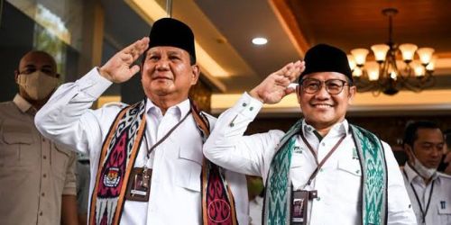 Ketum Gerindra Prabowo Subianto dengan Ketum PKB Muhaimin Iskandar/Repro