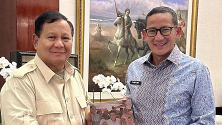 Ketua Umum DPP Partai Gerindra Prabowo Subianto bertemu dengan Waketum DPP Gerindra Sandiaga Salahuddin Uno/Repro