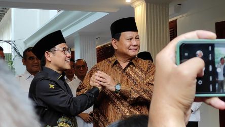 Ketum PKB Muhaimin Iskandar dengan Ketum Gerindra Prabowo Subianto. (Foto: Repro)