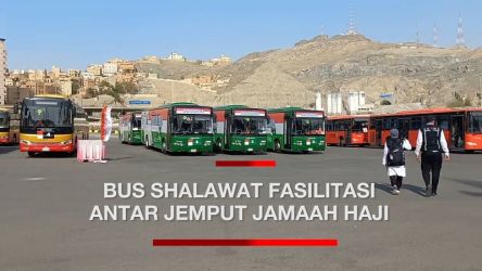 Bus shalawat beroperasi 24 jam layani jemaah haji Indonesia. (Foto: Tangkapan Layar)
