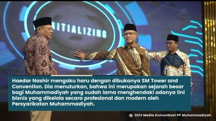 Peresmian SM Tower and Convention oleh Ketua Umum PP Muhammadiyah Haedar Nashir. (Foto:. Repro)