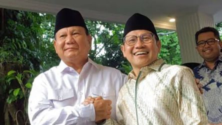 Ketum Gerindra Prabowo Subianto dengan Ketum PKB Muhaimin Iskandar. (Foto: Rwpro)