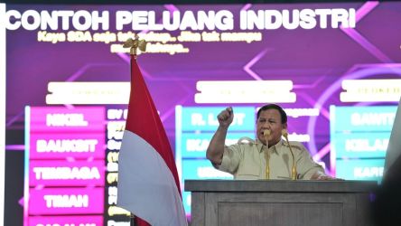 Ketum Partai Gerindra Prabowo Subianto di acara Konsolidasi Akbar Kader Gerindra Tanggerang Raya. (Foto: Repro)
